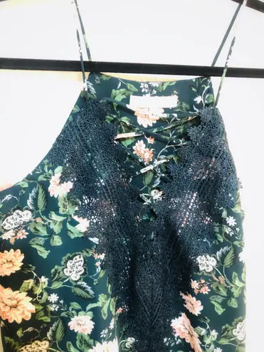 WAYF Lace Up Lattice Low V Tank Top