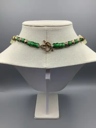 Handmade Beach Style Y2K Vintage Green Seastar Glass Beaded Necklace