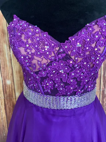 Mori Lee A-Line Sweetheart Beading Sleeveless Short Chiffon Cocktail Dress Sz 6