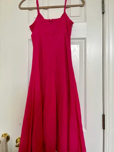 Isaac Mizrahi For Target | Hot Pink Spaghetti Strap MIDI Dress