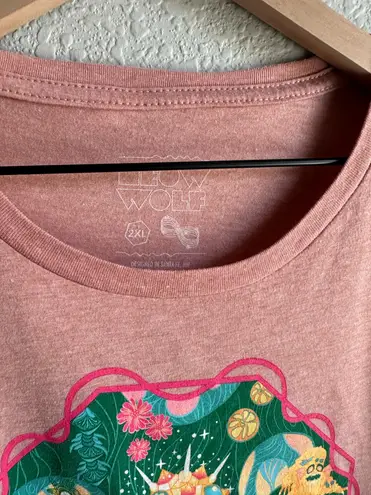 Naked Wolfe Meow Wolf Pink Fun Graphic Cropped Short Sleeve Tee T-Shirt