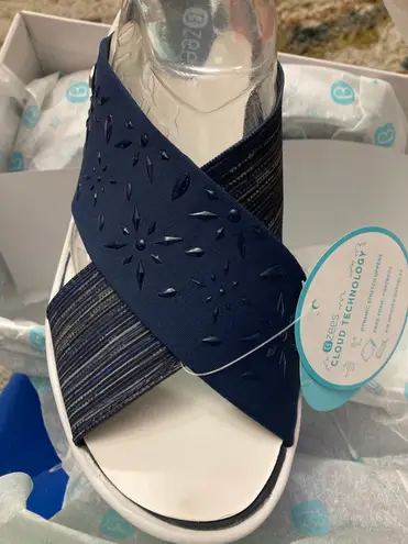 Bzees  Nvy Blue Diamond X-band Comfort Wedge Slide Size 11W - Image 3