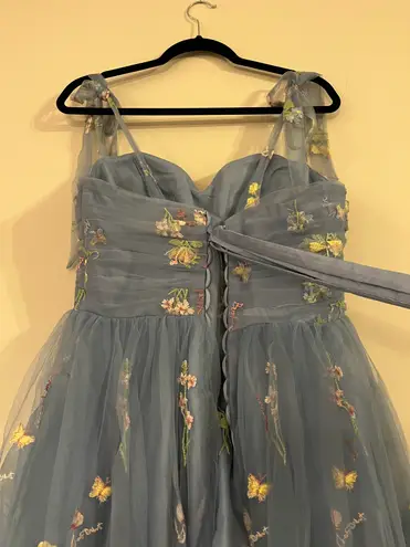 Blue Floral Prom / Formal Dress Size 16