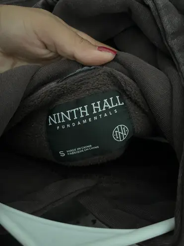 NINTH HALL Fundamentals Brown Wash Boxy Hoodie