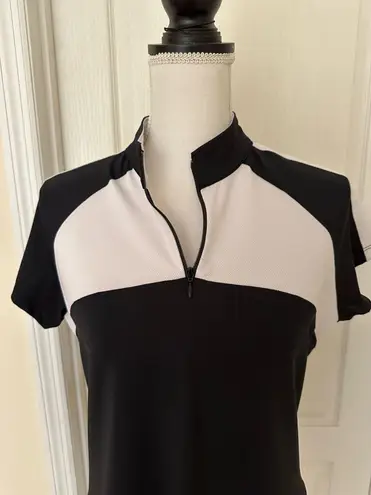 FootJoy NWT FJ Foot Joy Woman’s JERSY MESH RAGLAN Sleeve Shirt Black/White, Sz M