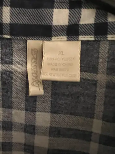 Passports Boutique Blue and White Plaid Tunic Top