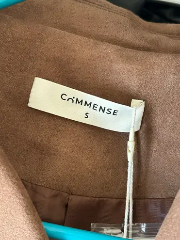 Dark Brown Suede Button Lapel Blazer Small New