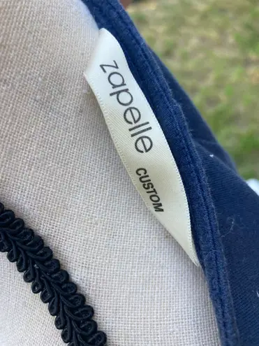 Eshakti Zapelle Custom Navy Blue Red Button Up Madras Dress Dull Skirt Retro 4X