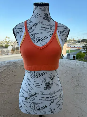 Gigo Active Brazil halter sports bra in orange white and yellow size S small NWT