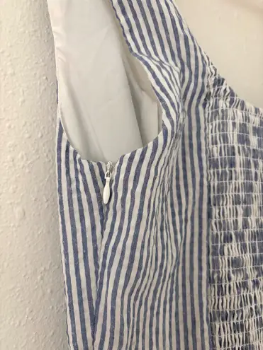 Sky to Moon Drop Waist Mini Pinstripe Dress