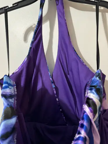 B. Smart Purple Multi- Color Animal Print Silk Size 24