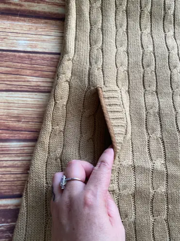 I Heart Ronson Women’s Short Sleeve Crew Neck Knit Polo Sweater Camel Dress Sz L