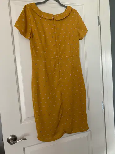 Mikarose Raccoon Business Dress Yellow Size M