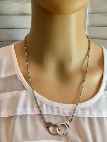 Freedom Handcuff Necklace Silver