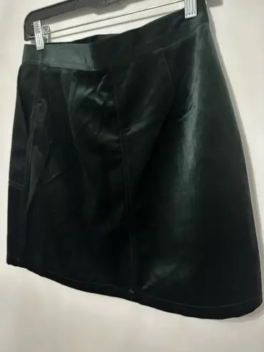 FRNCH velvet green button down velour mini skirt