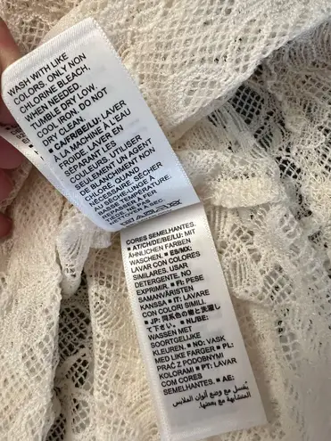 The Drop Bethany Mock Neck Lace Blouse White Size M