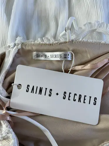 Saints + Secrets RUFFLE NECKLINE LACE BODICE ROMPER