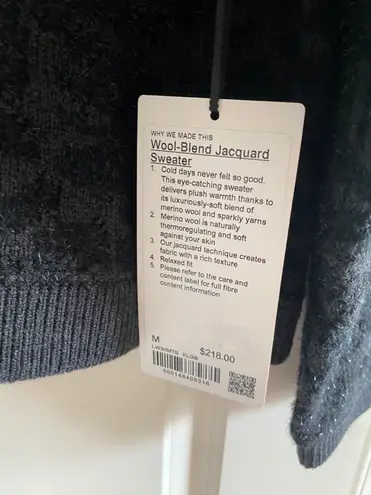 Lululemon Wool-Blend Jacquard Sweater Knit Leopard Graphite Grey Black Size M