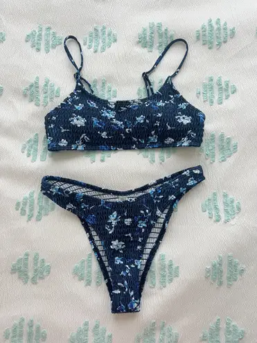 SheIn Floral Blue Bikini