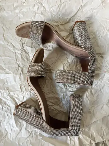 Free People Jeffery Campbell Lindsay heels rhinestone nude heels size 6