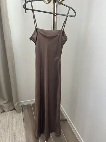 House of Harlow 1960 Brown Satin Maxi Dress