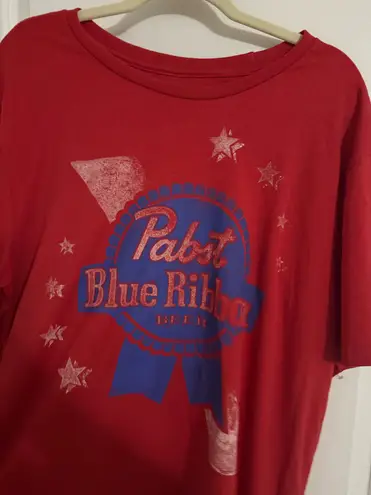 Pabst Blue Ribbon Vintage Beer Cool Red T Shirt Size XL Short Sleeve Cotton USA