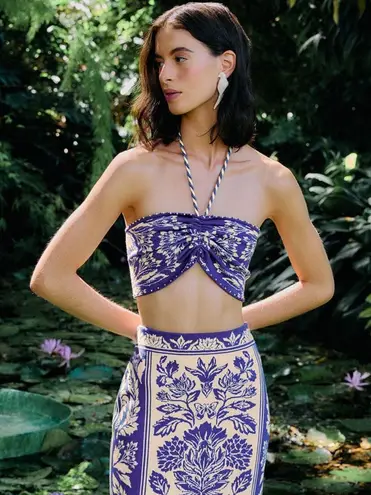 Farm Rio - Off-White Delicate Tapestry Knit Top