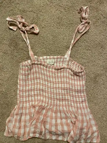 Thread and Supply pink and white tie tank