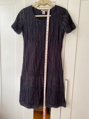 Sundance Black eyelet crochet trim dress size S