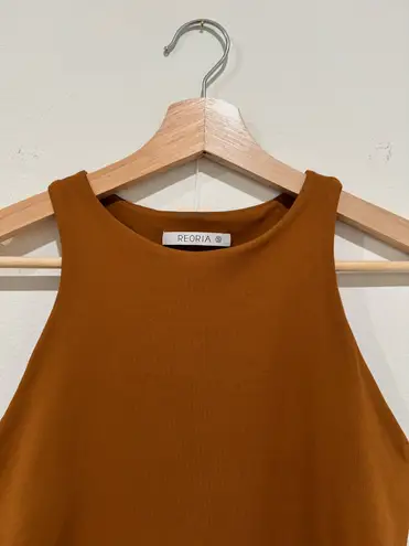 High Neck Sleeveless Bodysuit in Camel Brown