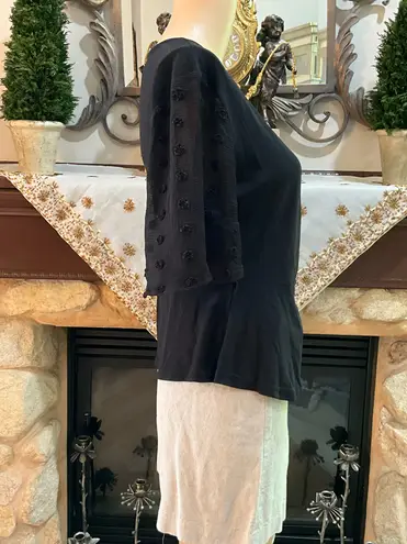 Flower & Feather Black 3/4 sleeve tie