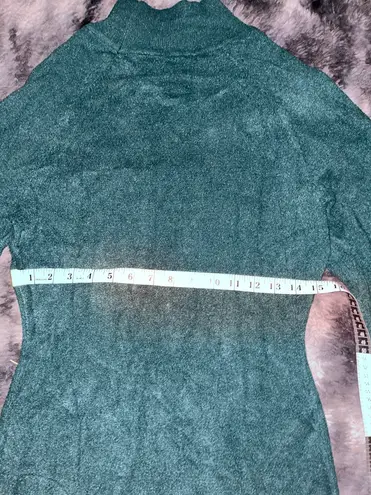 Women's Mock Neck Ribbed Long Sleeve Bodycon Pullover Cute Mini Sweater Dress Green Size M