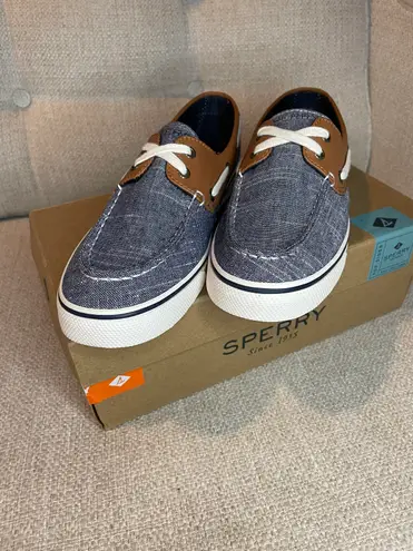 Sperry Women’s s 7 NEW Biscayne Chambray Cognac