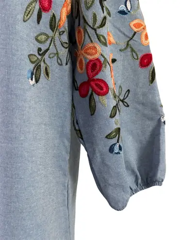 Kindred Anthropologie Top Women’s Embroidered 3/4 Sleeves