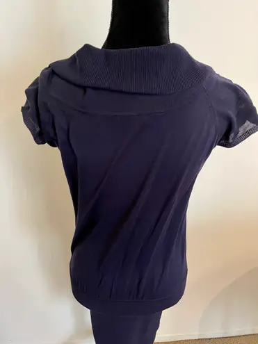 BCBGMAXAZRIA Navy Blue Sleeveless Cowl Neck Sweater Midi Dress Size Small