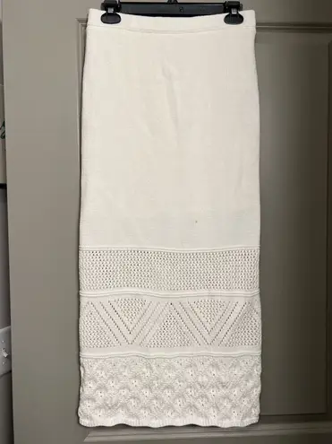 House of Harlow 1960 Cream Crochet Midi Skirt - Size Small