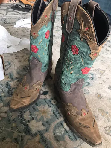Laredo Knee High Tooled Western Cowgirl Cowboy Boots