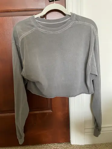 Full Tilt Gray Cropped Long Sleeve