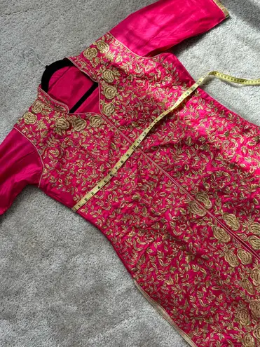 Pink & Gold Indian/Pakistani Kameez & Trouser Suit Size L