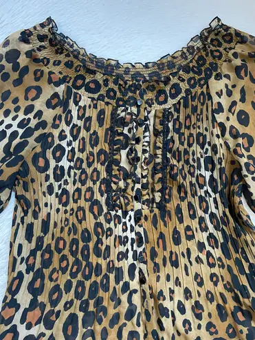 Women’s Y2K animal print sheer top Brown