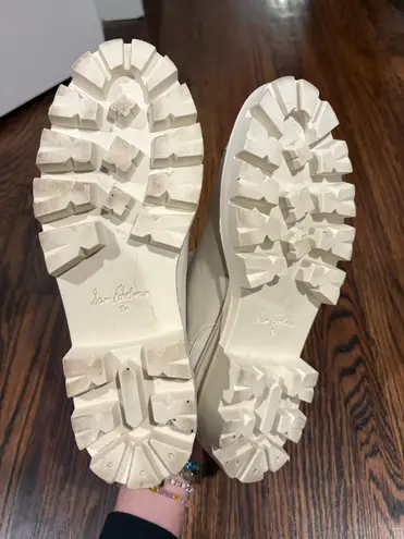 BN Sam Edelman Genia Lug Sole Chelsea Boots in Cream/Modern Ivory 8.5 White