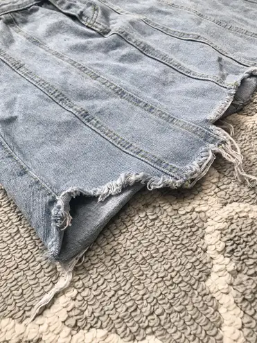 Boutique High Waisted Patch Denim Mini Skirt