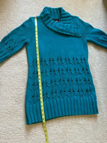 Etcetera Woman’s Blue Knit Cotton Sweater/Cardigan, Sz M