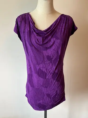 Liz Lange Purple Draped Cap Sleeve Blouse