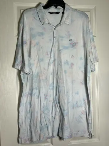 Travis Mathew Shirt Men's XXL 2XL Tie Dye All Over Print Performance Golf Polo - Image 1