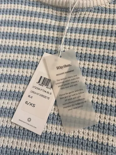 Rhythm NWT Corsica Striped Knit Oversized Sweater in Blue Stripe