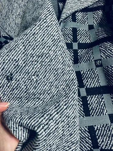 Vintage 70s/80s Ned J. geometric checkered print tie waist blazer Gray Size 8