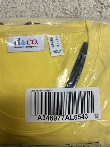 Denim & Co French Terry Dip Dye Long-Sleeve Tunic A346977 QVC Large Sun Yellow