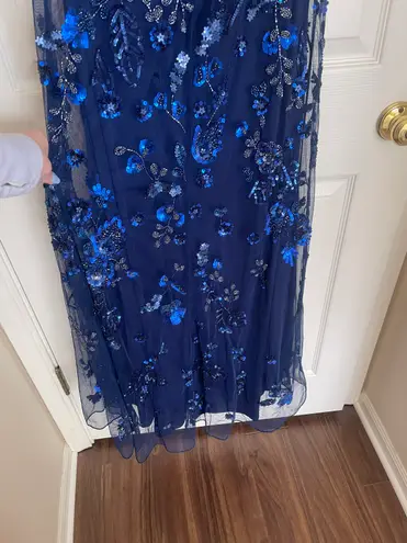 Mac Duggal FLORAL EMBELLISHED HALTER GOWN