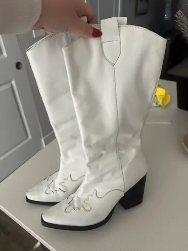 Nasty Gal White Cowboy Boots